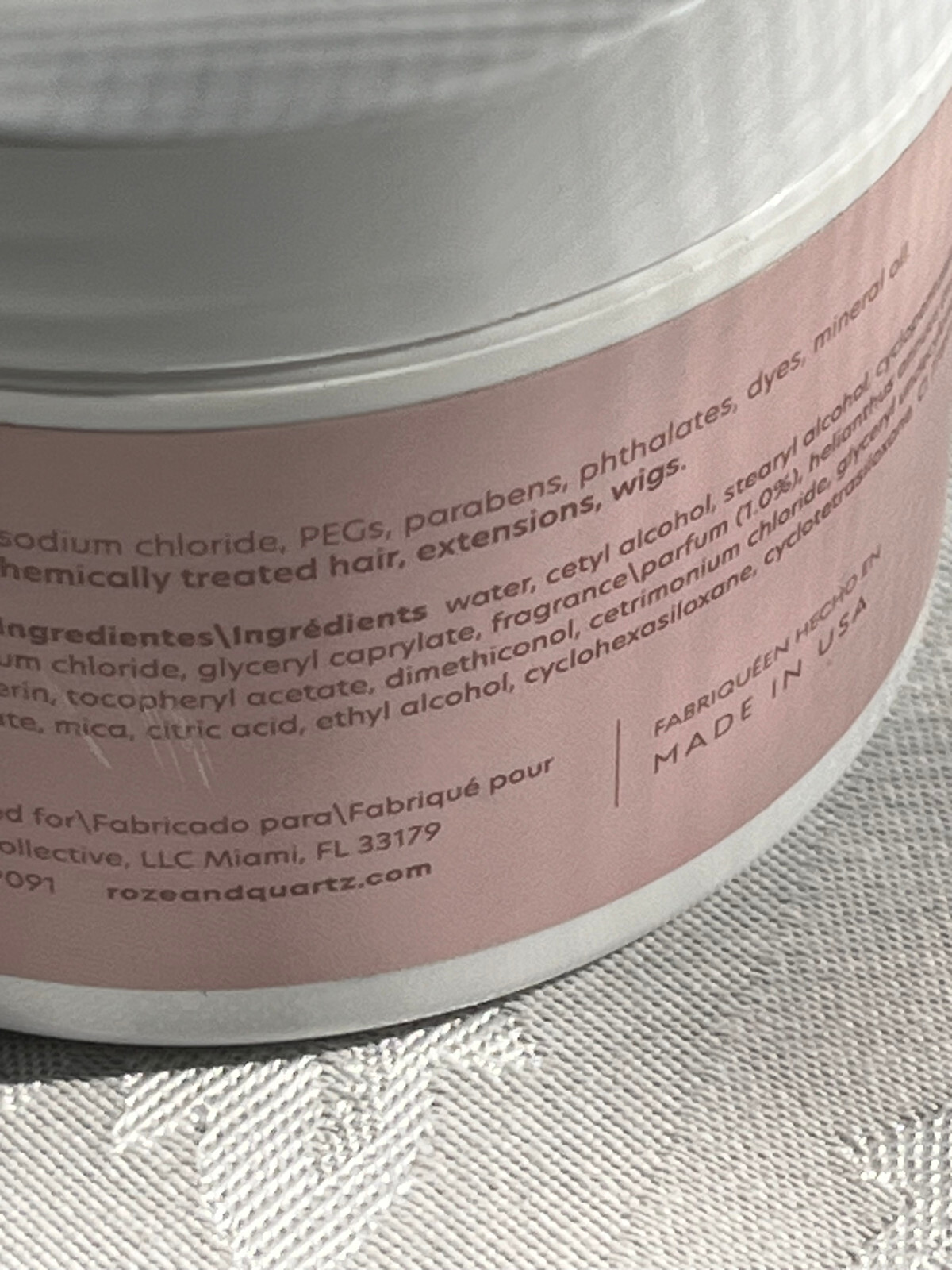 Rose + Quartz Hair Mask Damage Treatment Soft Silky & Shine FULL SIZE 8 fl oz