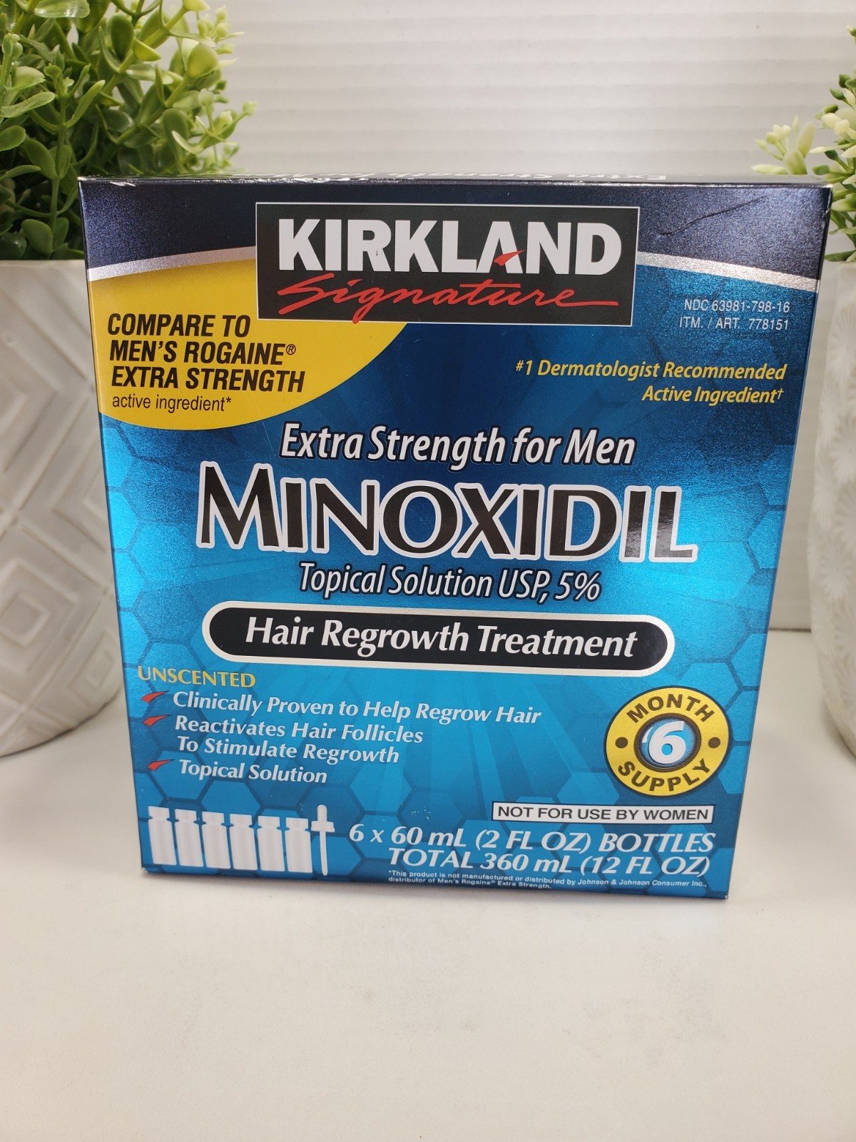 KIRKLAND Minoxidil 5% Solution 6 Months Men’s Hair Regrowth Extra Strength 🔵NEW