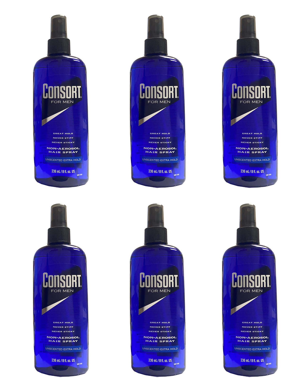 Consort Hair Spray 8 Ounce Unscented Extra Hold Pump Non-Aero (236ml) (6 Pack)