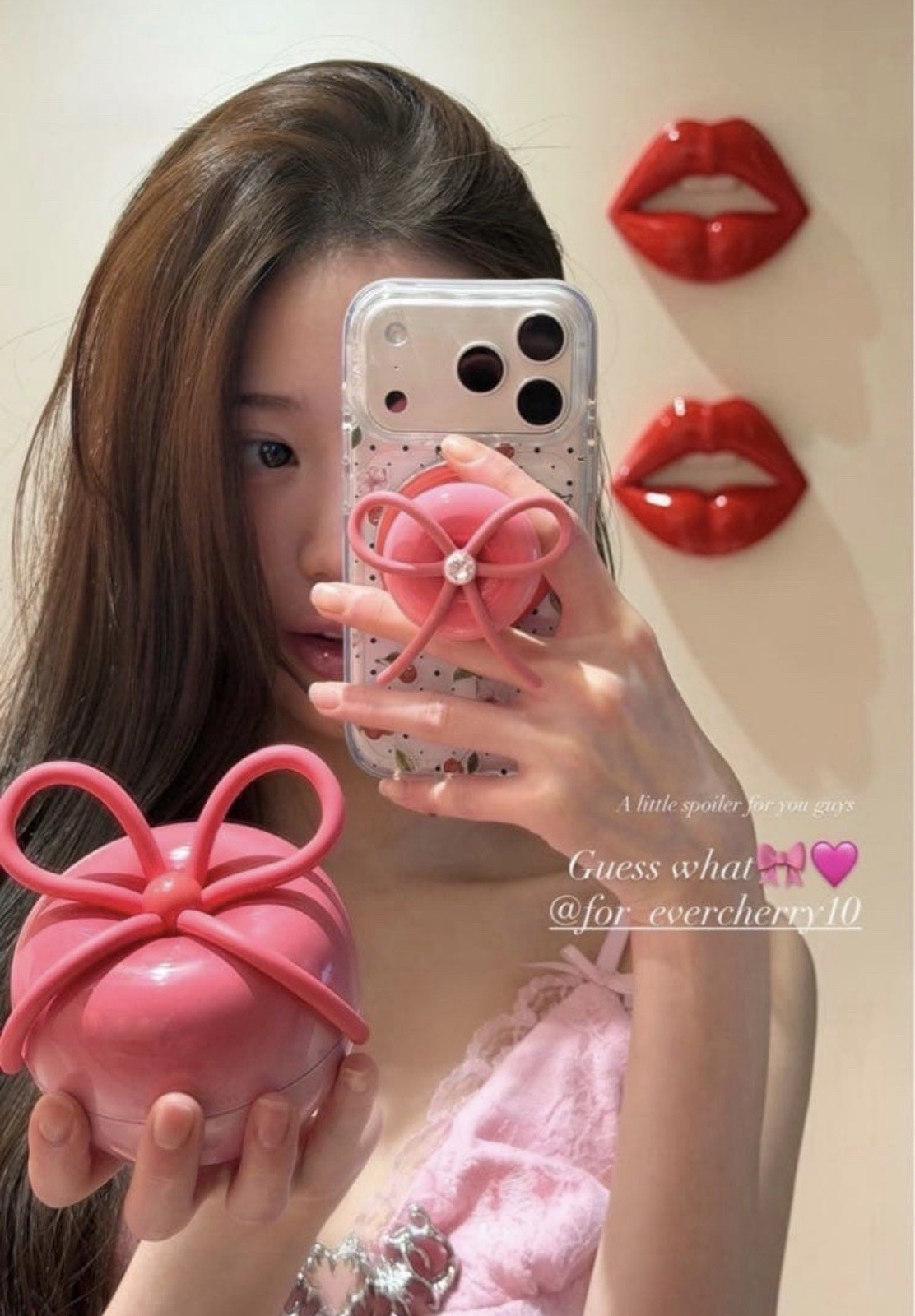 medicube x FOREVER CHERRY Ribbon Cherry Hair Brush RED Limited Edition