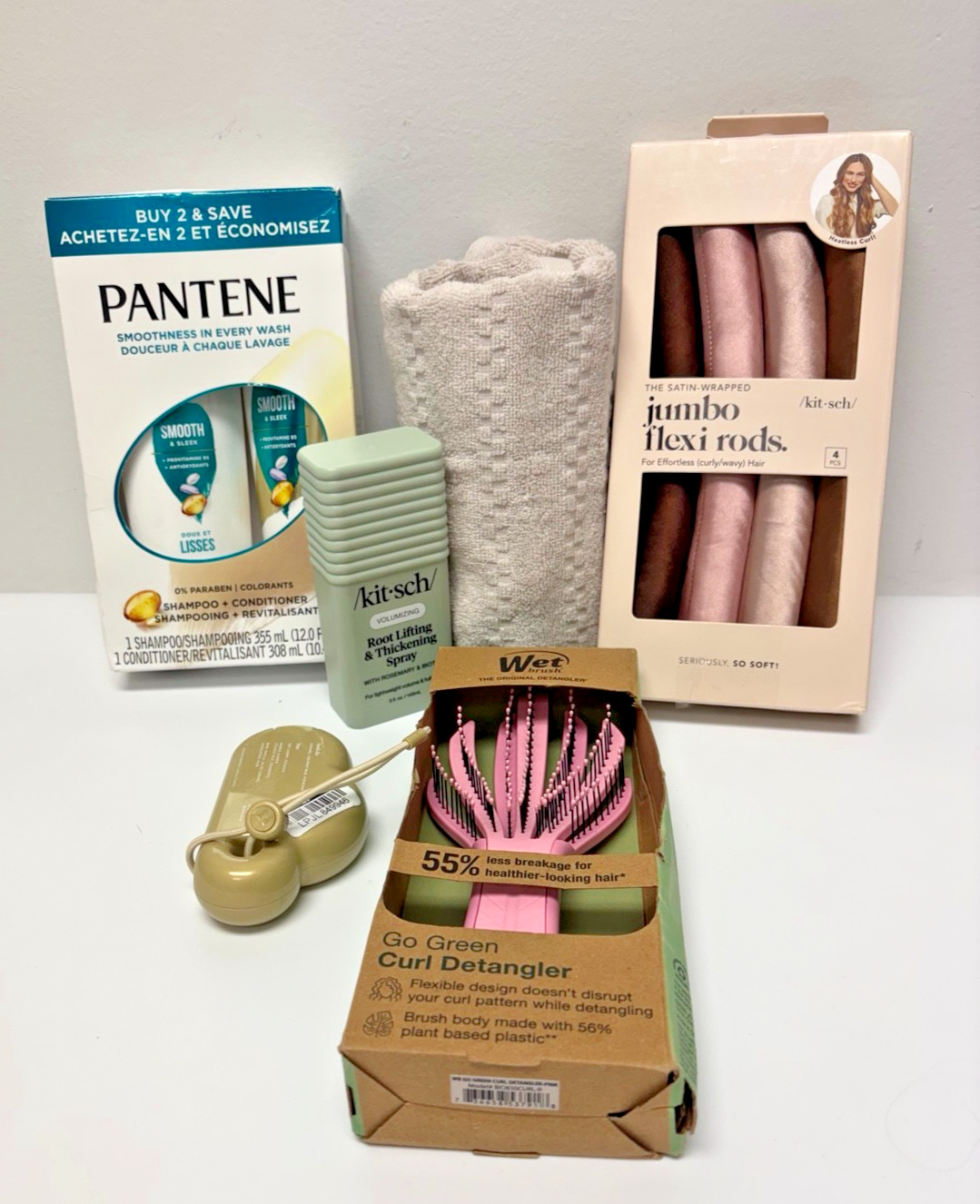 Kitsch | N/A | Pink/Green | Hair Care Beauty Bundle Flexi Rods Pantene