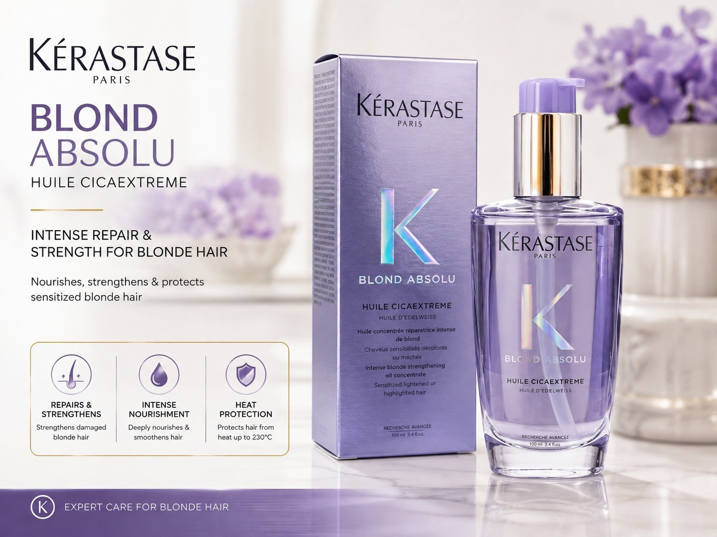New Kerastase Blond Absolu Huile Cicaextreme Blond Beautifying Oil 100ML..