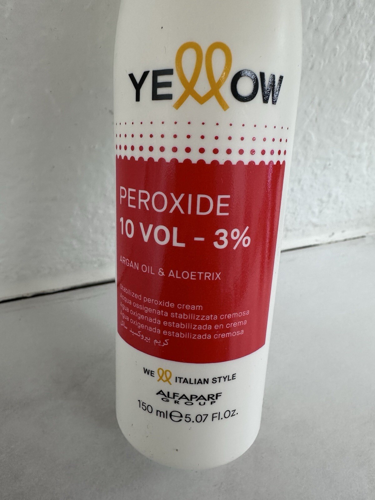 Alfaparf Yellow Peroxide 10 Vol – 3% Argan Oil & Aloetrix Cream Developer 150ml