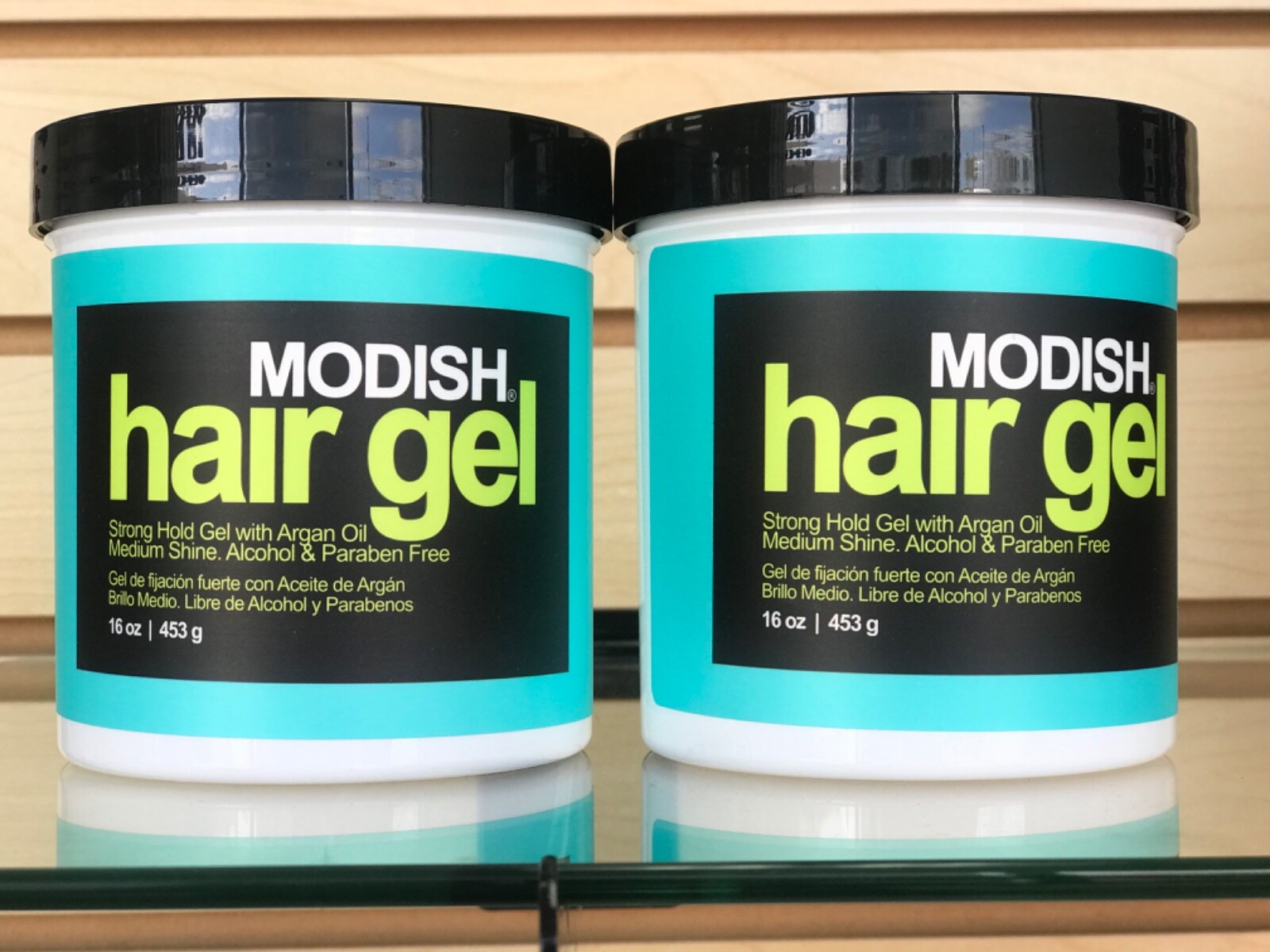 MODISH Hair Gel, Strong Hold with Argan Oil, Alcohol FREE, 16.oz
