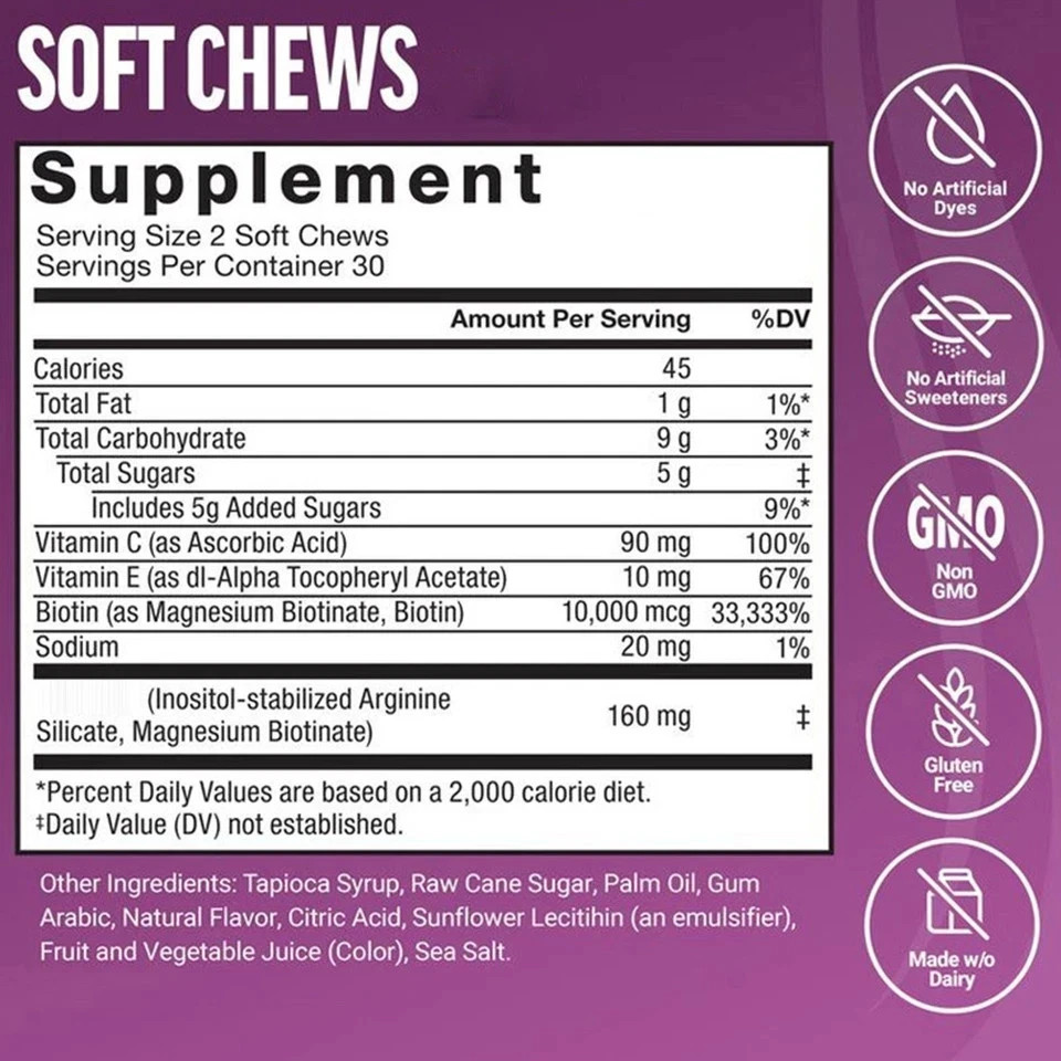 Force Factor Hair Growth Gummies – Supports hair growth and nourishes hair