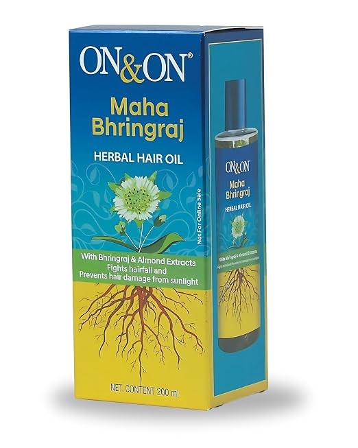 On and On Hair Oil Mahabhringraj Herbal Hair Oil-Nourishing, Strengthening 200ml
