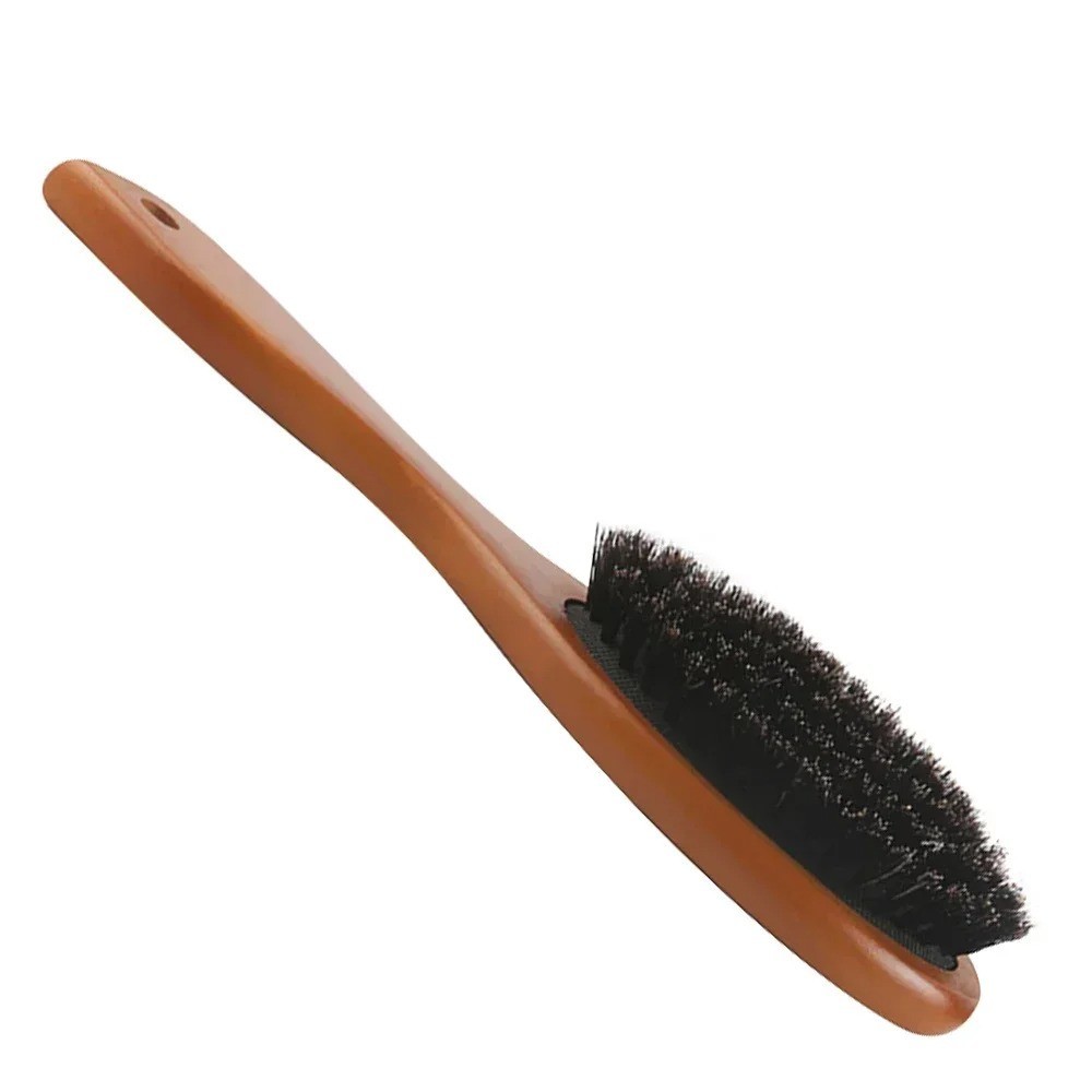 Natural Boar Bristle Hair Brush Paddle Anti Static Scalp Massage Detangler