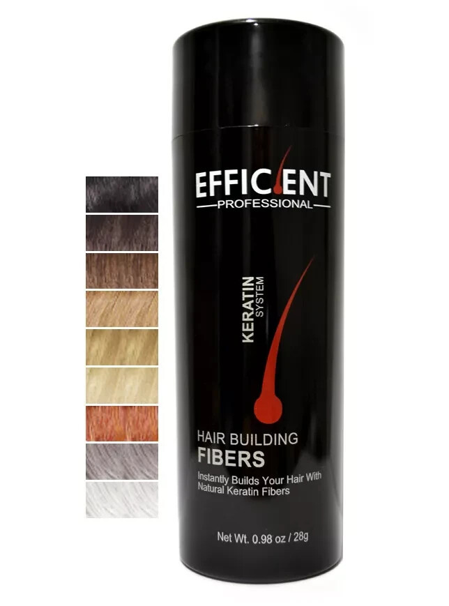 EFFICIENT Keratin Hair Loss Powder Concealer Thickening Fiber, Dark Brown 28g