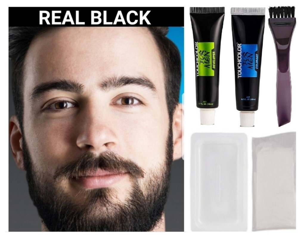 Beard & Mustache Hair Dye Cream – Fast Gray/White Coverage Black/Brown/Blonde