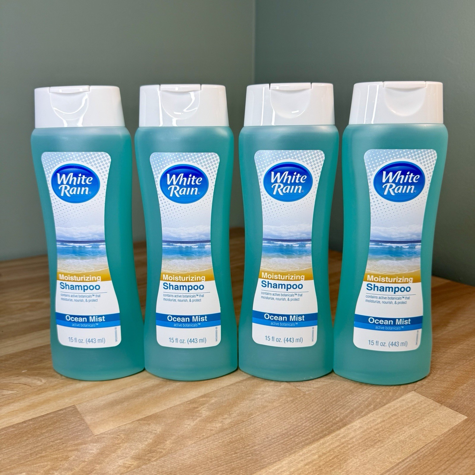 NEW WHITE RAIN Moisturizing Shampoo Ocean Mist 15 fl oz/each Nourish Protect x4