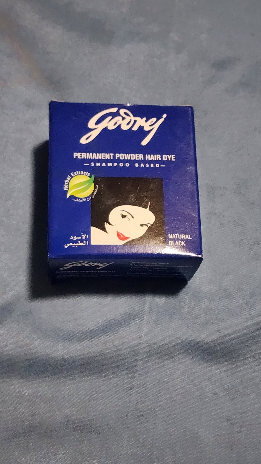 Godrej Permanent Powder Hair Dye Herbal Extracts Natural Black Unisex 2box