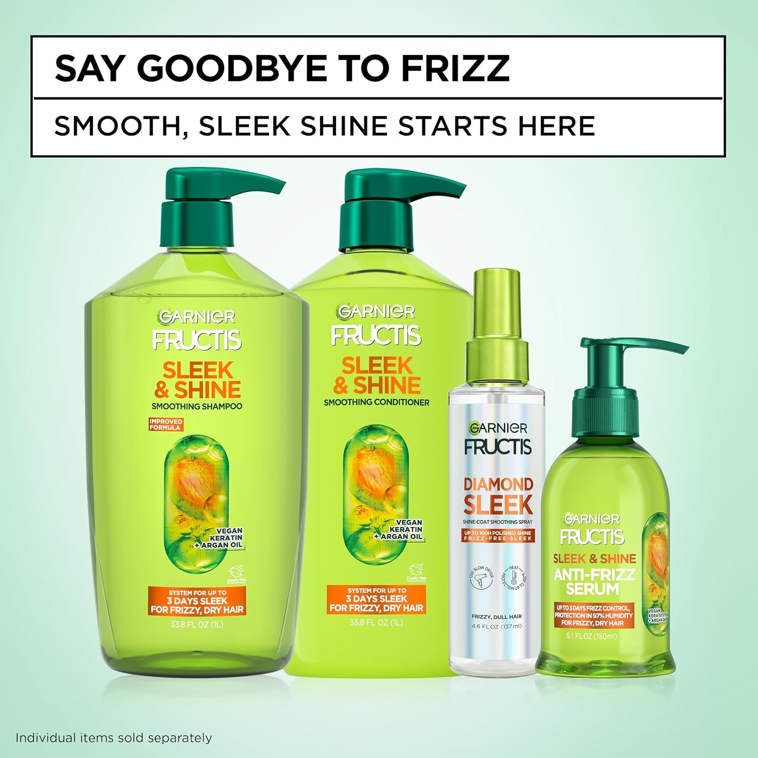 Garnier Fructis Diamond Sleek Hair Shine Spray Heat Protectant 4.6 oz Argan Oil