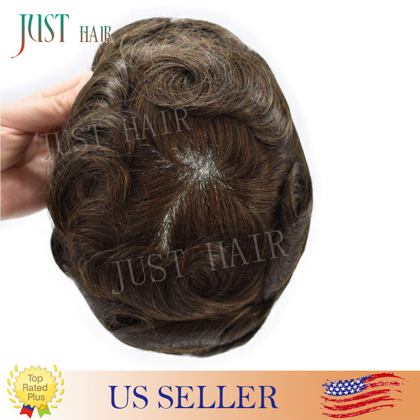 Mens Hair Replacement Ultra Thin Skin Toupee All Colors Hairpieces PU System Wig