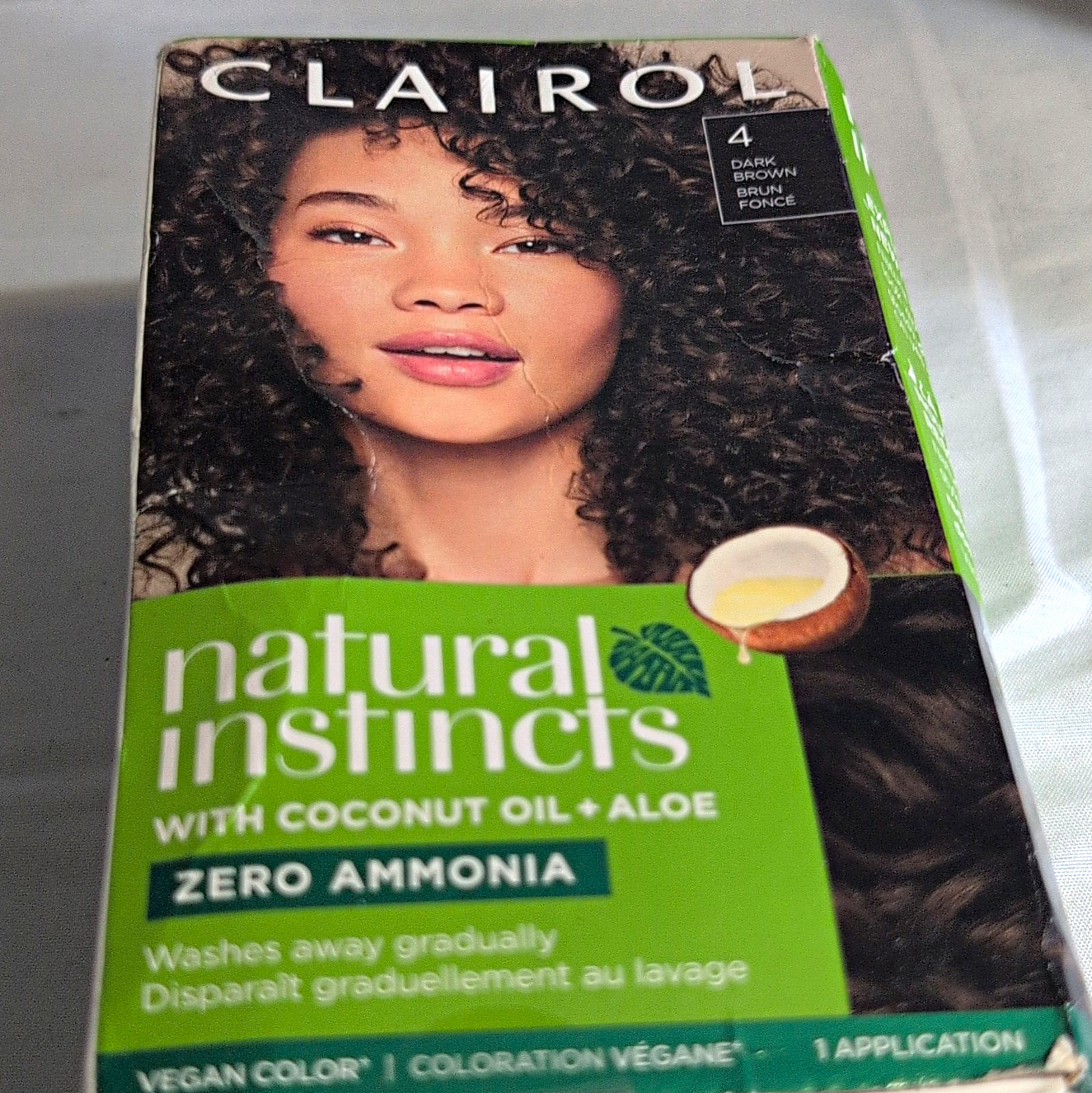 Clairol Natural Instincts Hair Dye 4 Dark Brown Zero Ammonia Vegan Cream