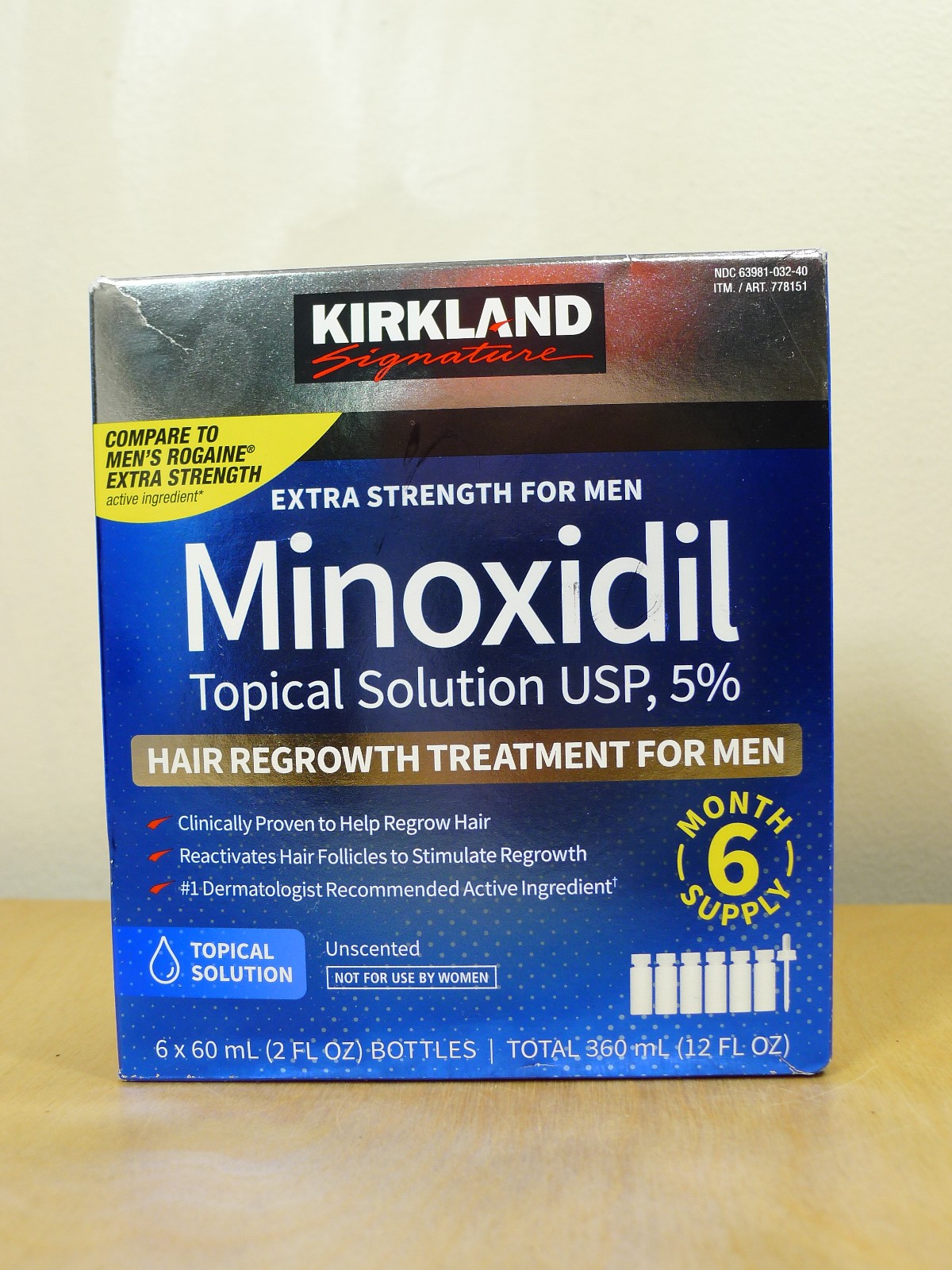 Kirkland Minoxidil 5% Extra Strength Men 6 Month Supply Hair Regrowth EXP 2027