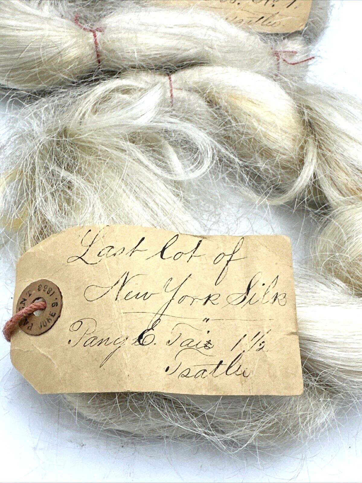 Antique 1888 Skein Lot Wig Hair New York Silk China Import Pony E Tail Rare