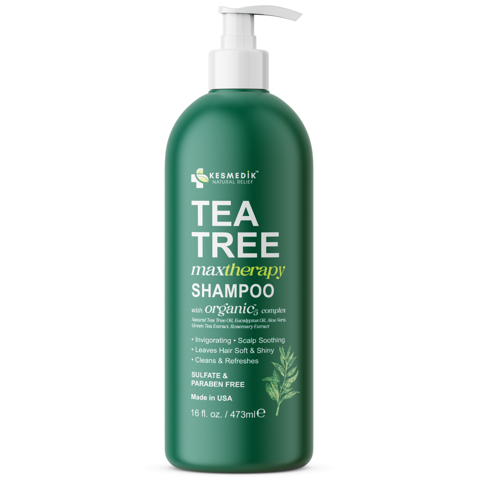 Kesmedik Tea Tree Shampoo – Hydrating, Sulfate-Free, Soothes Itchy & Dry Scalp