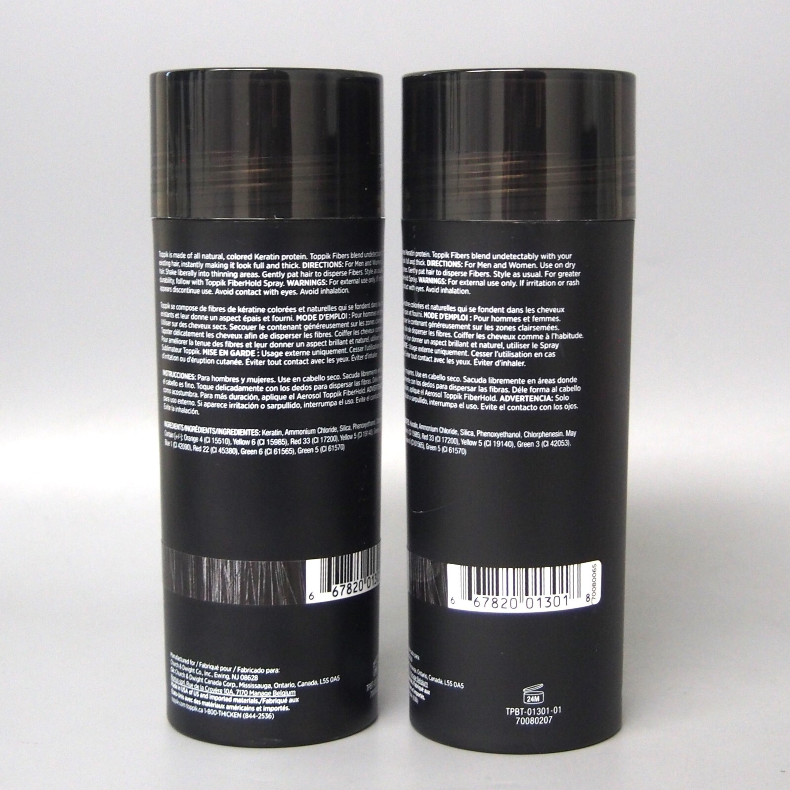 -2- Toppik Hair Building Fibers in Black 55gr / 1.94oz NEW 100% AUTHENTIC