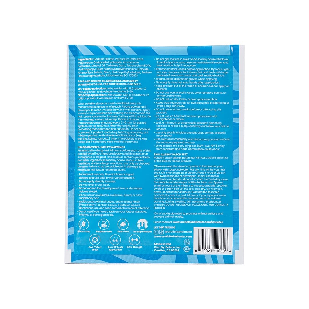 ARCTIC FOX Bleach Please, Blue Powder 1 oz (28g),