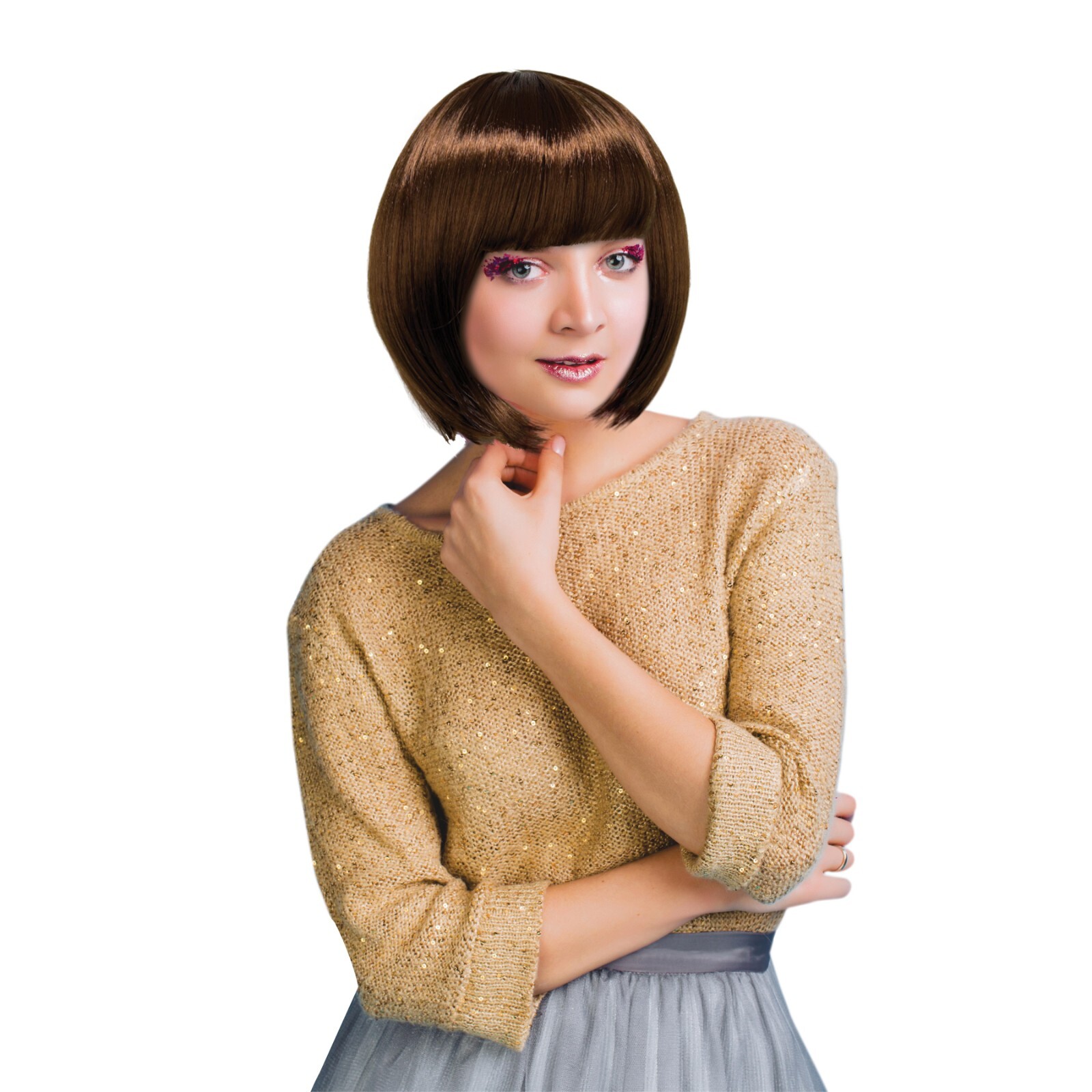 Dress Up America Bob Wig – Short Cosplay Wig with Bangs – Costume Wigs for Adult