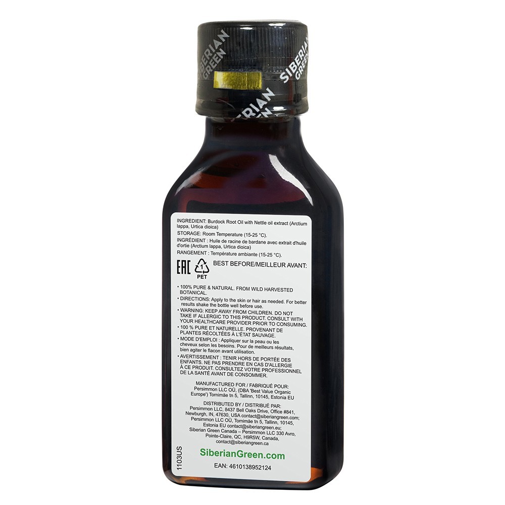 Siberian Burdock Root Oil with Nettle Oil Extract – 100ml | Natural Hair & Scalp