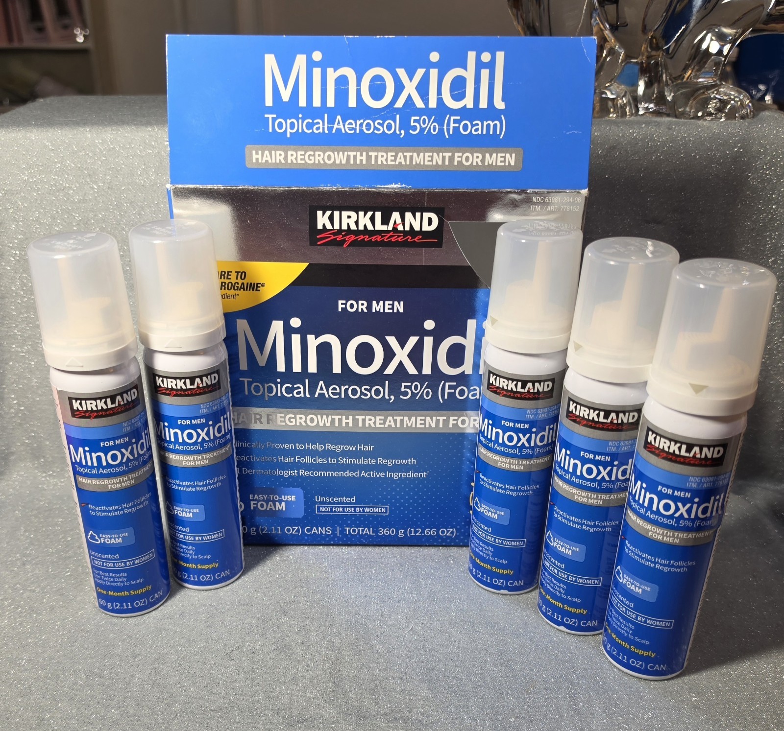 Kirkland Hair Regrowth Treatment 5% Minoxidil Topical Aerosol Foam 5 Month Suppl