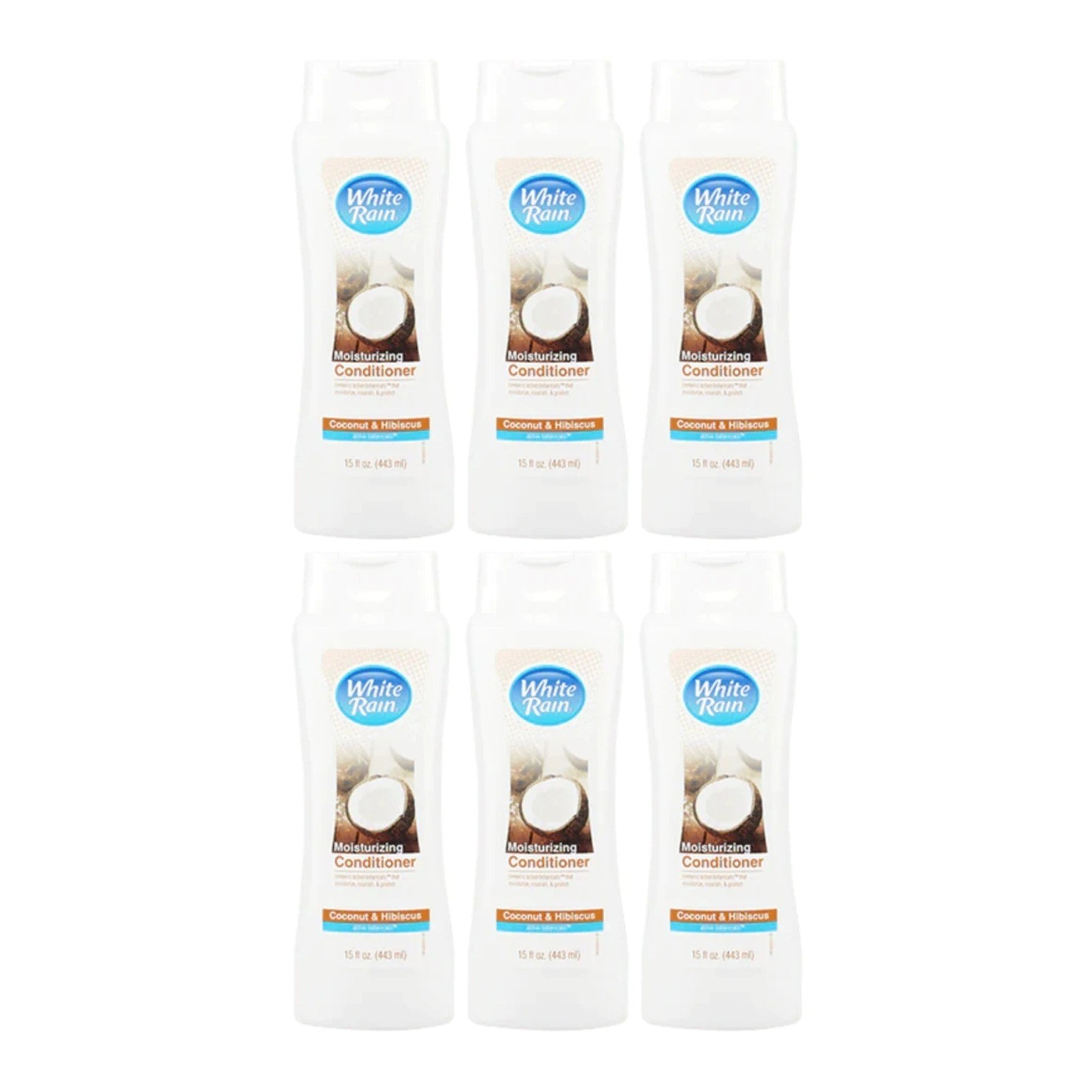 6 PACK White Rain Coconut & Hibiscus Moisturizing Conditioner 15 fl oz