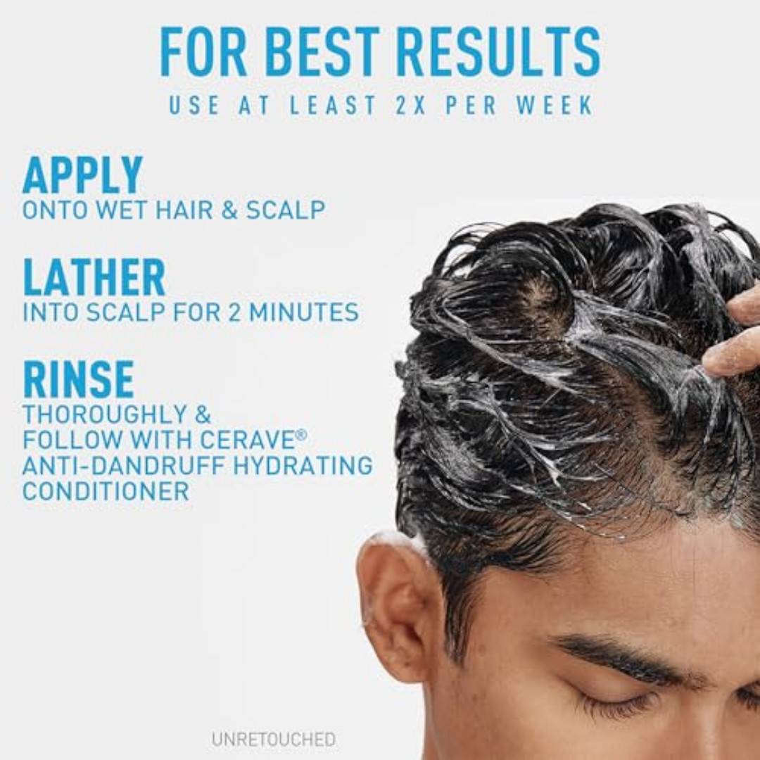 Cerave Hydrating anti Dandruff Shampoo, 1% Pyrithione Zinc Dandruff Treatment