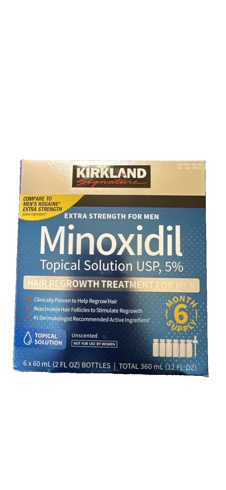 Kirkland Minoxidil 5% Extra Strength Men 6 Month Supply Hair Regrowth EXP 12/27