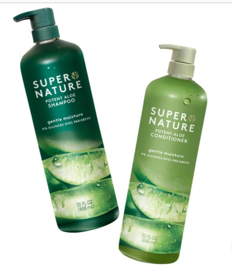 SUPER NATURE Potent Aloe Shampoo & Conditioner Set Moisturizing 30 fl oz