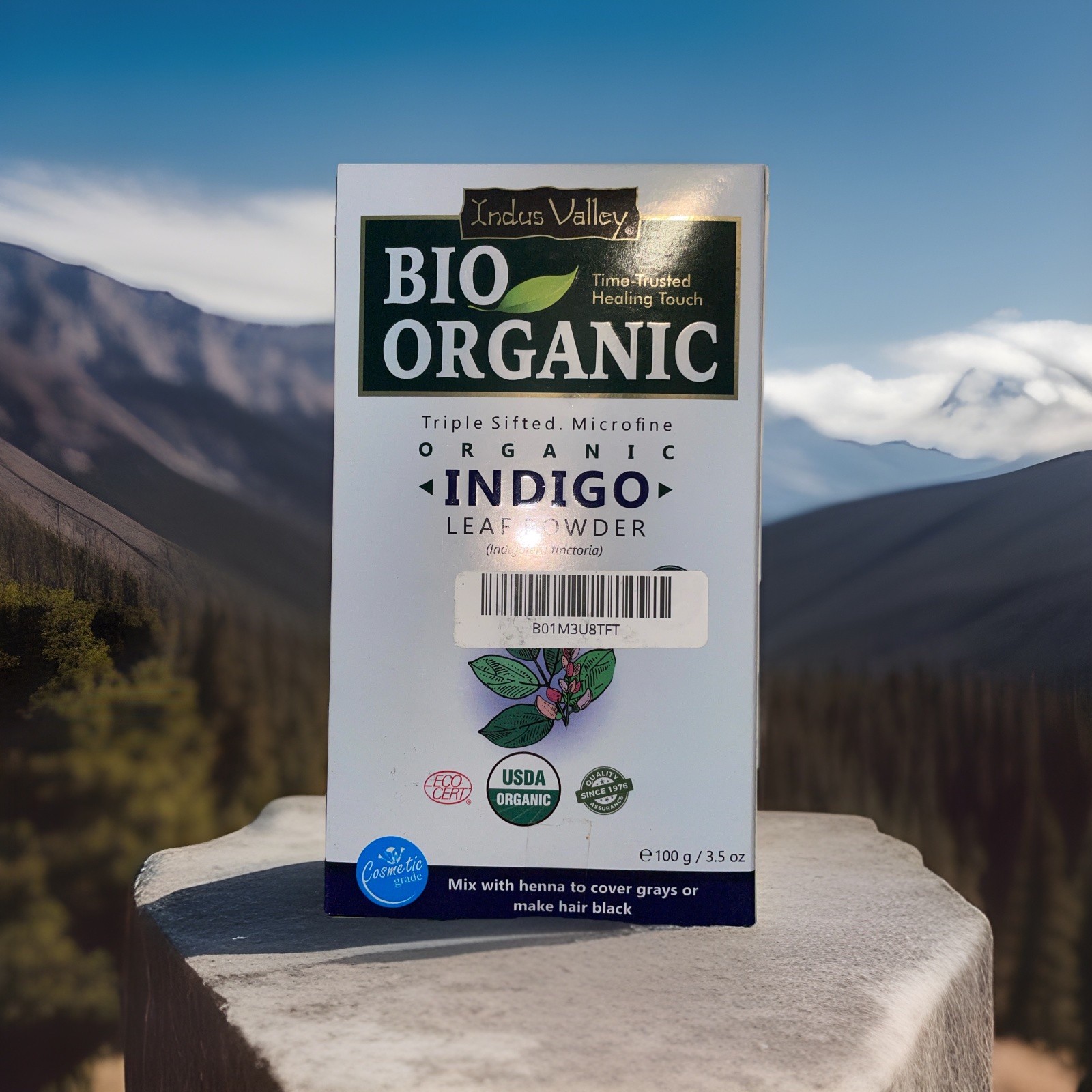 Indus Valley Bio Organic Indigo Leaf Powder 100g/3.5 oz Exp 05/2027