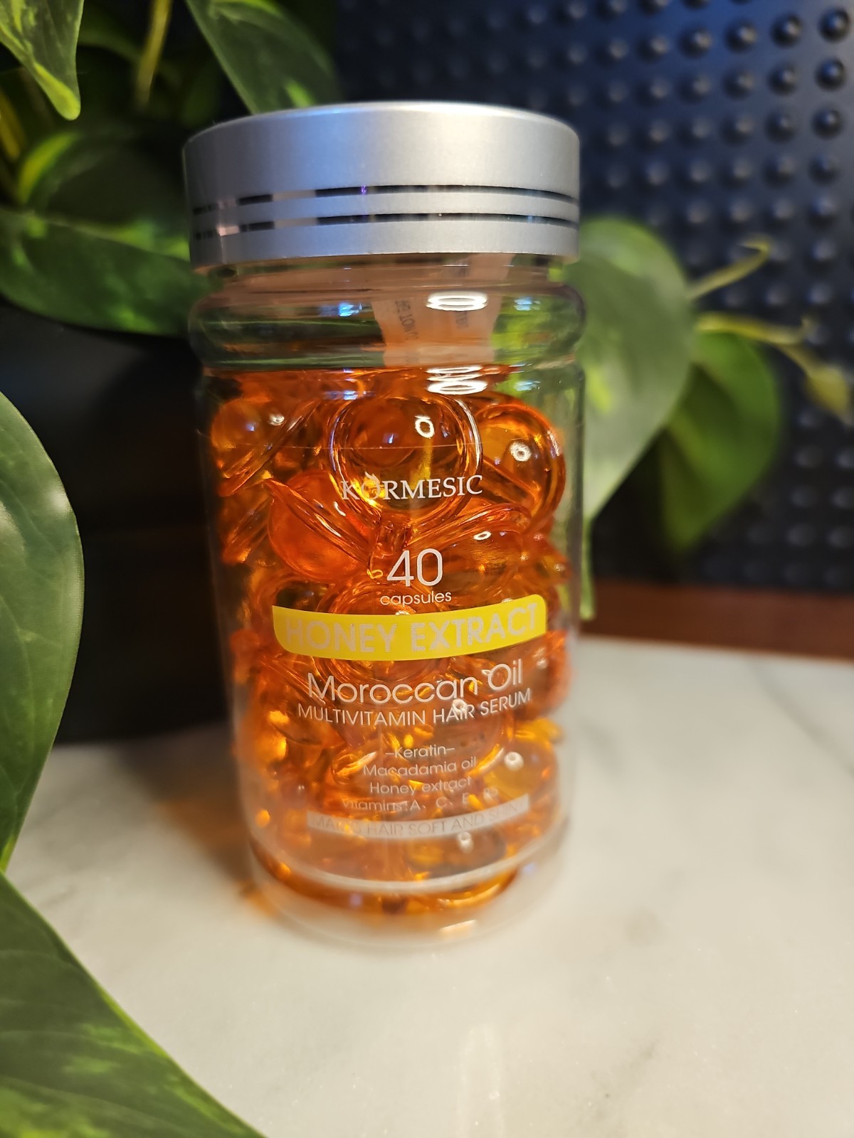 Kormesic Honey Extract, Moroccan Oil Multivitamin Hair Serum Capsules (40 Count)