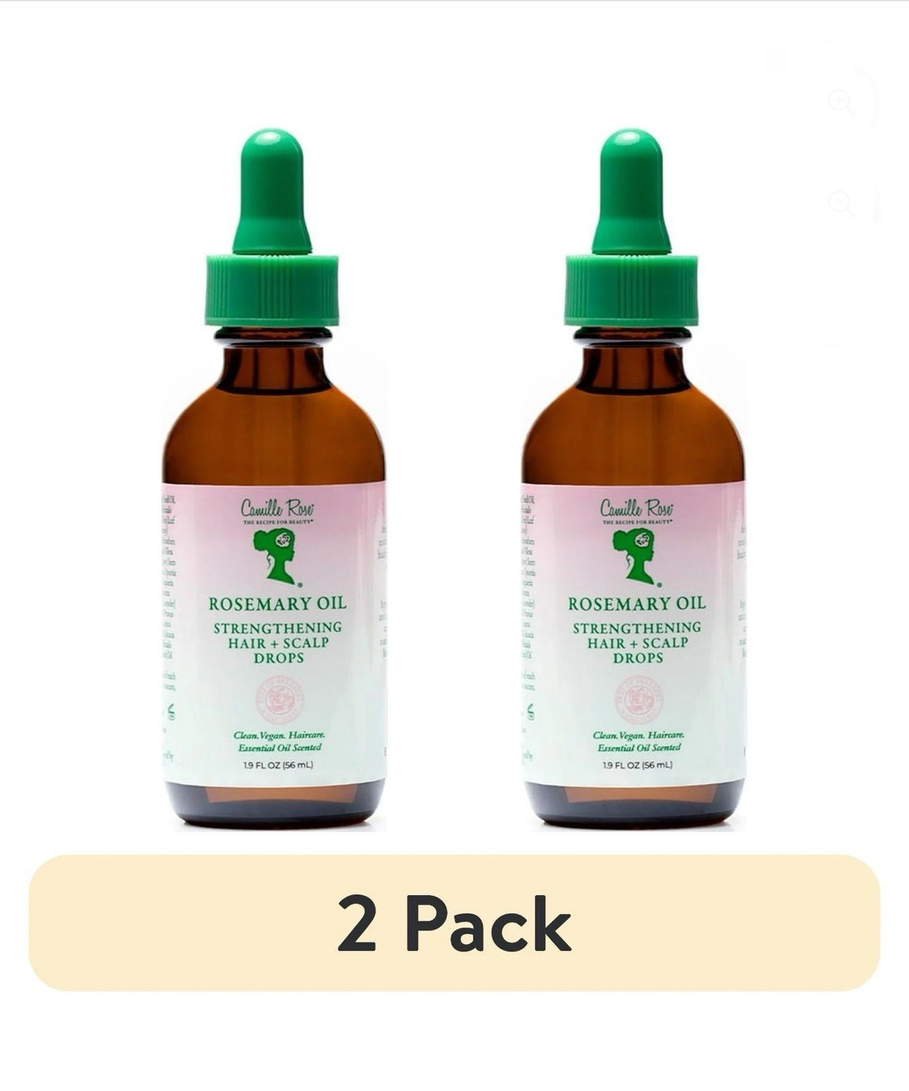 2 Bottles Camille Rose Rosemary Oil Strengthening Hair and Scalp Drops 1.9 Oz