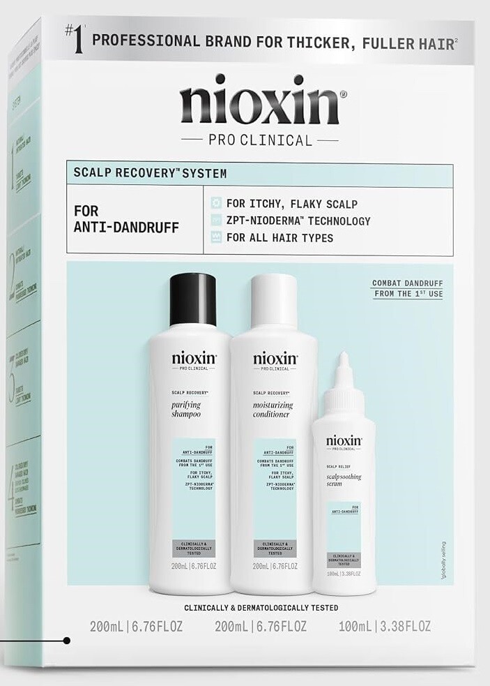 Nioxin Scalp Relief Trio Set For Anti-Dandruff (Shampoo/Cond/Serum), 6.7,6.7&3.3