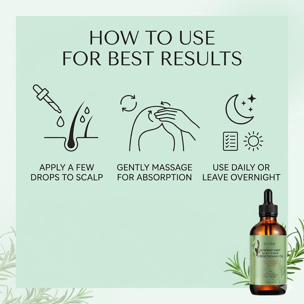 Divine Drop Organic Rosemary Oil for Hair Growth,100% Pure Mint Scalp & Hair Oil